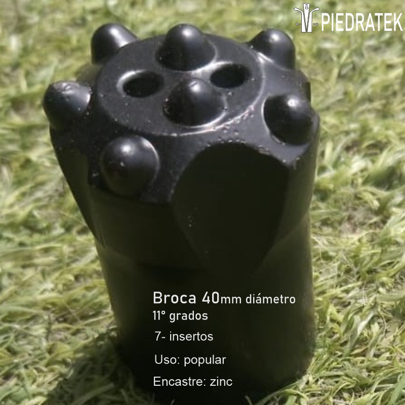 Broca 40mm diametro,11 grados 7 insertos/popular